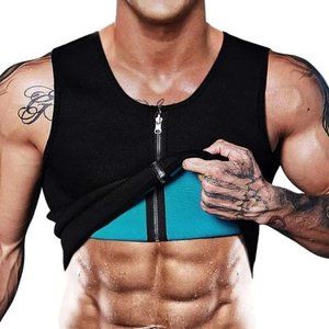 𝅺Men Shirt Hot Sweat Waist Trainer Black Men’s Sauna Vest